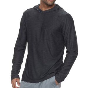 Nike Dry-Fit Black and Gray Lightweight Breathe Long Sleeve Hoodie Shirt Size XL